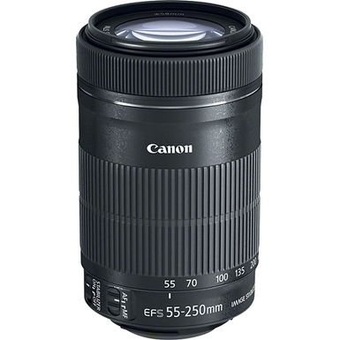 Canon - EF-S 55-250mm f/4-5.6 IS STM Telephoto Zoom Lens for Select Cameras - Black