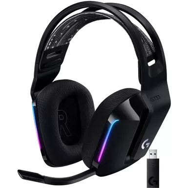 image of Logitech - G733 LIGHTSPEED Wireless Gaming Headset for PS4, PC - Black with sku:bb21622647-bestbuy