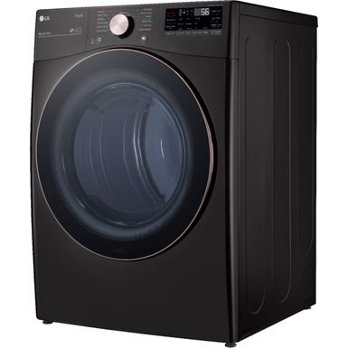 Alt View Zoom 12. LG - 7.4 Cu. Ft. Stackable Smart Gas Dryer with Steam and Built-In Intelligence - Black steel