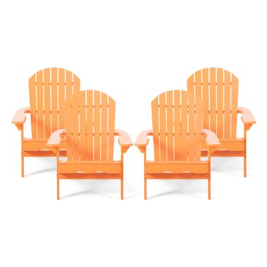 image of Malibu Outdoor Acacia Wood Adirondack Chair (Set of 4) by Christopher Knight Home - Tangerine with sku:iu5ipo3afwbqott16daehwstd8mu7mbs-chr-ovr