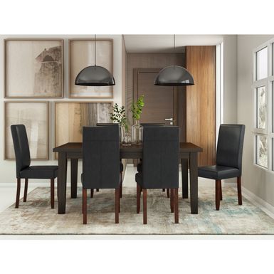 image of WYNDENHALL Normandy Transitional Parson Dining Chair (Set of 2) - 18.1"w x 18.5" d x 39.4" h - Distressed Black with sku:c60czeykr5iex5szp3o-_wstd8mu7mbs-overstock