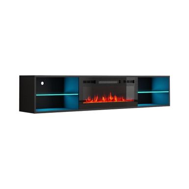 image of Lima EF Wall Mounted Electric Fireplace 72" TV Stand - Black with sku:e6uayfvjvp8yg8ofhpyiaastd8mu7mbs-meb-ovr