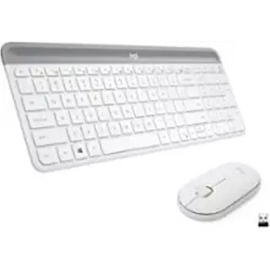Logitech - MK470 Full-size Wireless Scissor Keyboard and Mouse Bundle for Windows with Quiet clicks - Off-White