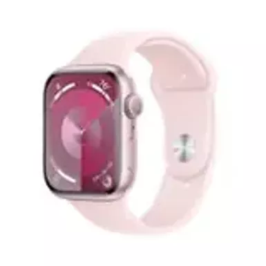 Apple Watch Series 9 (GPS) 45mm Pink Aluminum Case with Light Pink Sport Band - S/M - Pink