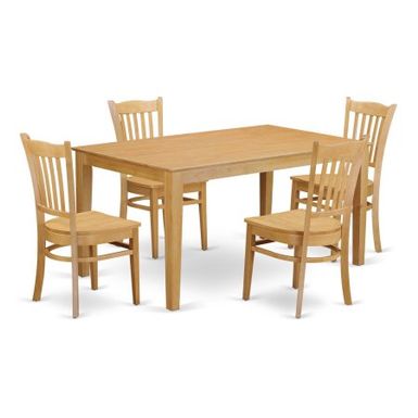 image of East West Furniture Capris 5 Piece Rectangular Dining Table Set with Groton Wooden Seat Chairs with sku:38l82wudyjvfr7xy0a4aaqstd8mu7mbs-eas-ovr