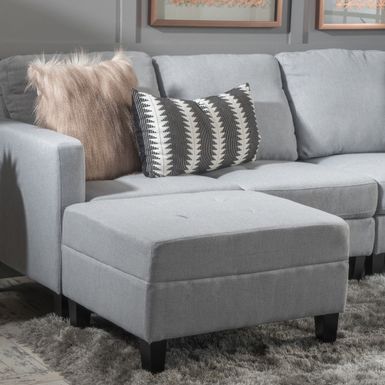 Zahra 6-piece Sofa Sectional with Ottoman by Christopher Knight Home - Navy Blue
