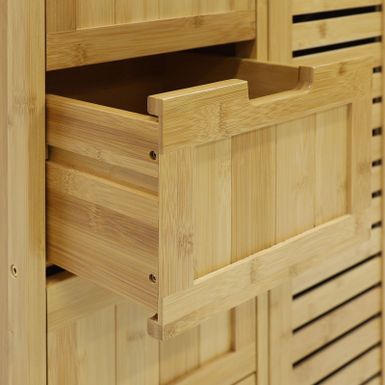 Rent to own VEIKOUS 4 Drawers Bamboo Bathroom Storage Cabinet with ...