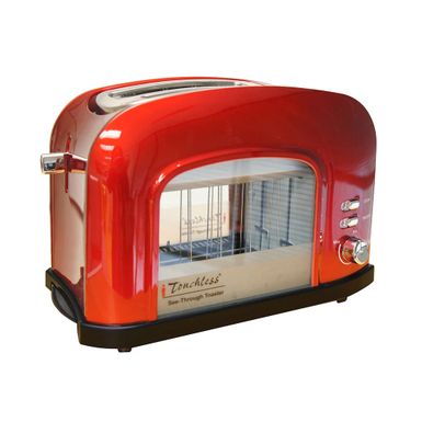 iTouchless Candy Apple Red Transparent 2-slice Automatic Bread Toaster - Candy Apple Red