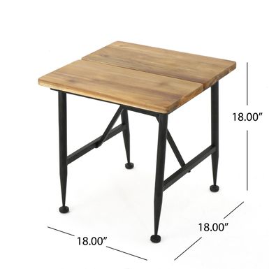 Ocala Outdoor Industrial Acacia Wood 3-piece Table Set by Christopher Knight Home - Antique + Black
