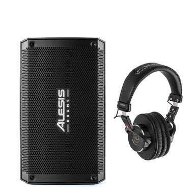 image of Alesis Strike Amp 8 2000W Powered Drum Amplifier with Professional Studio Monitor Headphones with sku:alstrikp8xua-adorama