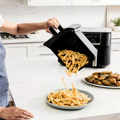 image of Ninja - Foodi 6-in-1 10-qt. XL 2-Basket Air Fryer with DualZone Technology & Smart Cook System - Black with sku:bb22014837-bestbuy