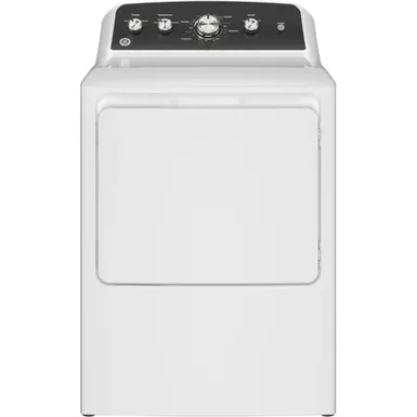 image of GE 7.2 Cu. Ft. White Front Load Electric Dryer with sku:gtd48easwwb-electronicexpress