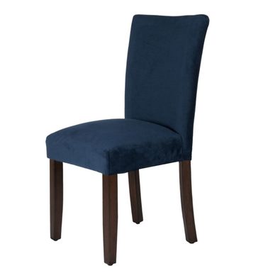 HomePop Ink Navy Plush Velvet Parson Chairs (Set of 2) - Ink navy plush velvet