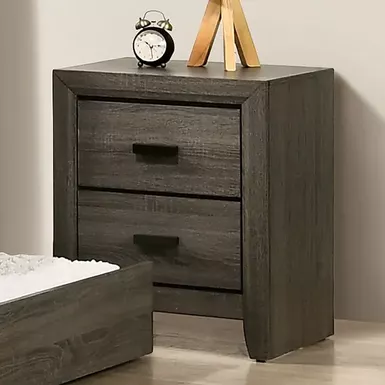 image of Transitional Gray Night Stand with sku:idf-7927n-foa