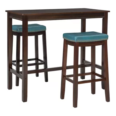 Ansley 3Pc Bar Set Brown Blue