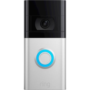 image of Ring - Video Doorbell 4 - Smart Wi-Fi Video Doorbell - Wired/Battery Operated - Satin Nickel with sku:bb21737028-6459035-bestbuy-ring