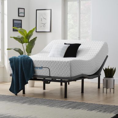 Lucid Comfort Collection 12" Gel Memory Foam Mattress and Deluxe Adjustable Bed Set - King - Plush