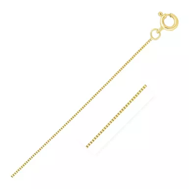 14k Yellow Gold Classic Box Chain 0.4mm (18 Inch)