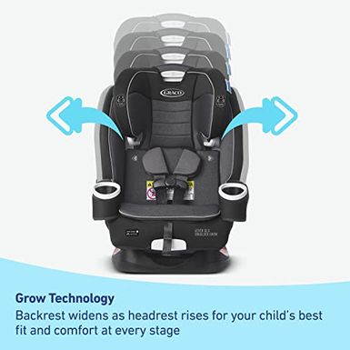 Graco 4Ever DLX SnugLock Grow 4-in-1 Car Seat | 10 Years of Use with 1 Car Seat, Featuring Easy Installation and Expandable Backrest,...