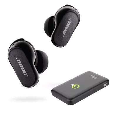 image of Bose QuietComfort Earbuds II, Triple Black With Portable Power Bank with sku:bo870730001p-adorama