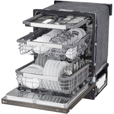 Alt View Zoom 13. LG - 24" Top Control Smart Built-In Stainless Steel Tub Dishwasher with 3rd Rack, QuadWash Pro and 44dba - Black Stainless