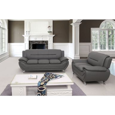 image of Michael Segura Sofa and Loveseat Living Room Set - Grey with sku:n7z6ojbld3x-ek2zwfddlwstd8mu7mbs-overstock