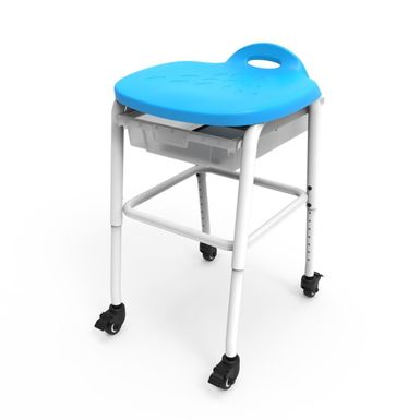 image of Luxor Adjustable-Height Stackable Classroom Stool with Wheels and Storage - White/Blue with sku:kjm5_1kk_vfjir2qwz__4wstd8mu7mbs-lux-ovr