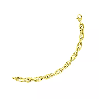 14k Yellow Gold Singapore Chain Style Thick Bracelet (7.75 Inch)