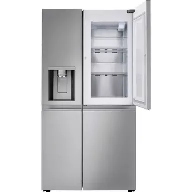 image of LG - 27.12 Cu. Ft. Door-in-Door Side-by-Side Refrigerator with SpacePlus Ice System - Stainless Steel with sku:bb22266141-bestbuy