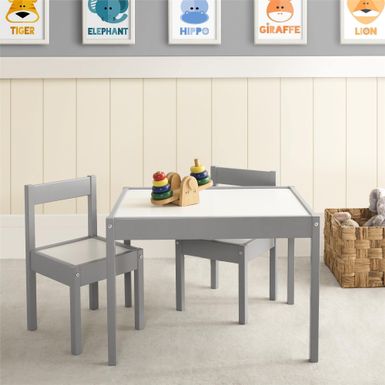 image of Avenue Greene Dreama 3-PC Kiddy Table & Chair Set - N/A - Grey/White with sku:2jsueawxhp34xafnmqiptgstd8mu7mbs-overstock