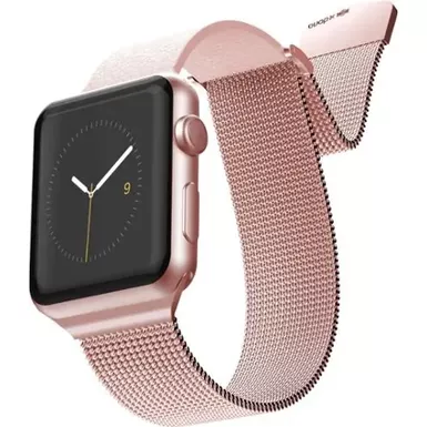 image of Raptic - Hybrid Mesh Watch Band for Apple Watch® 42mm, 44mm, 45mm - Rose Gold with sku:bb21497100-bestbuy