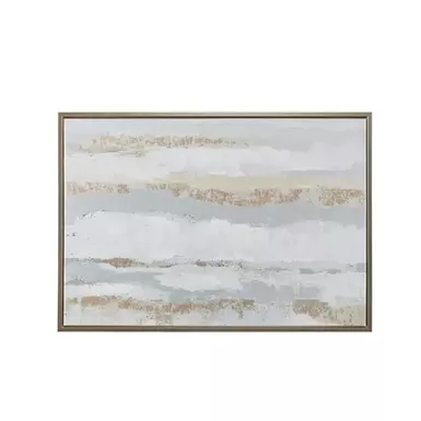 Strato Gold Foil and Hand Embellished Abstract Framed Canvas Wall Art