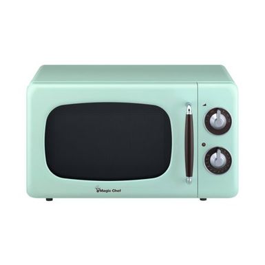 image of Magic Chef Retro 0.7 cu. ft. Mint Countertop Microwave with sku:mcd770cm-magicchef