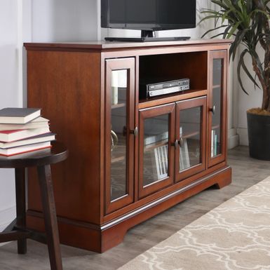 52 in. Rustic Brown Highboy Style Wood TV Stand - 52 in. Rustic Brown Highboy Style Wood TV Stand