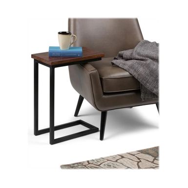 Left Zoom. Simpli Home - Skyler Rectangular Modern Solid Mango Wood Table - Dark Cognac Brown