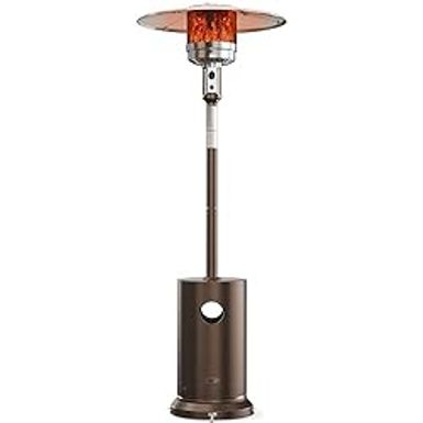 image of EAST OAK 48,000 BTU Patio Heater for Outdoor Use With Round Table Design, Double-Layer Stainless Steel Burner and Wheels, Outdoor Patio Heater for Home and Commercial, Bronze with sku:b0c6tjbkjm-amazon