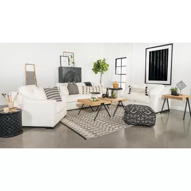 Ashlyn Upholstered Sloped Arms Loveseat White