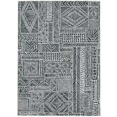 Winslow Ivory And Black 3X5 Washable Area Rug