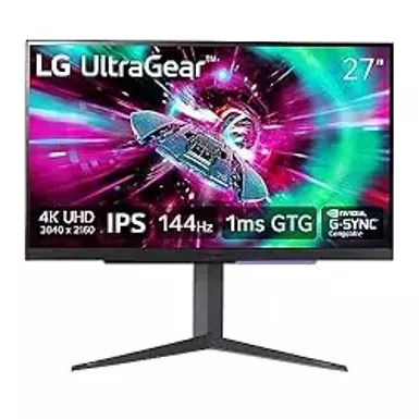 image of LG - UltraGear 27" IPS UHD 1-ms FreeSync and G-SYNC Compatible Monitor with HDR (Display Port, HDMI) - Black with sku:bb22199847-bestbuy