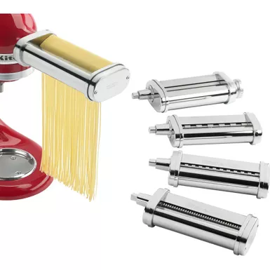 image of KitchenAid 5-PC. Pasta Deluxe Set for KitchenAid Stand Mixers - Pasta Roller w/ Cutters for Spaghetti, Fettuccine, Capellini & Lasagna with sku:ksmpdx-almo
