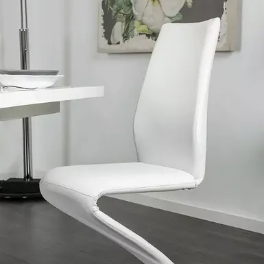 Contemporary White/Chrome Side Chair (2/CTN)
