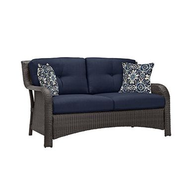 image of Hanover Outdoor Strathmere 6-Piece Lounge Set, Navy Blue with sku:b0196tfsxe-han-amz
