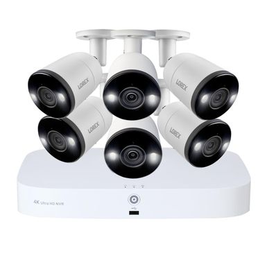 image of Lorex 4K Ultra HD 8-Channel 3TB Wired NVR Security System with 6x 8MP Bullet Cameras with sku:lrxn88abf6e-adorama