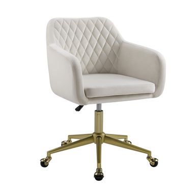 image of Hovey Quilted Office Chair Off White with sku:lfxs1426-linon