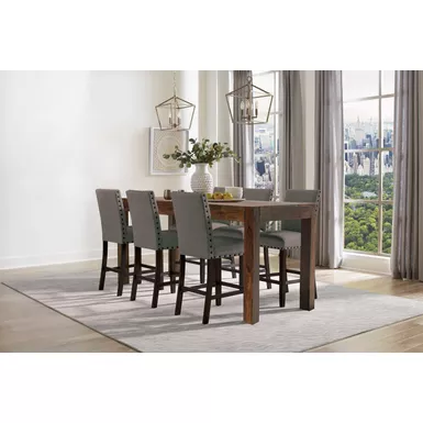 Ditman Live Edge Dining Table Grey Sheessam and Black