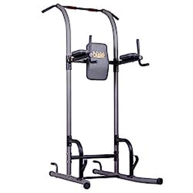 image of Body Champ Multi-Function Pull Up Bar, Exercise Equipment, Home Gym Power Tower, Power Station for Pull Ups, Push Ups, Vertical Knee and Leg Raises and Dip Stand, VKR1010, Grey, One Size with sku:b002jbbrv4-amazon