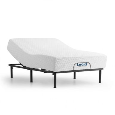 Lucid Comfort Collection 12" Gel Memory Foam Mattress and Deluxe Adjustable Bed Set - King - Plush