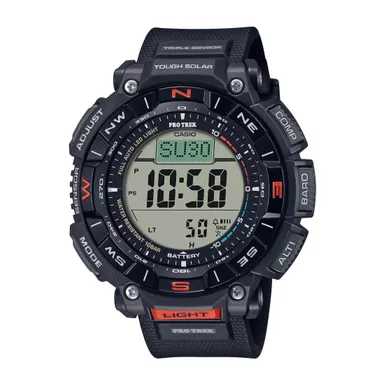 image of Casio - Pro Trek Triple Sensor Digital Black Biomass Plastic Watch with sku:prg340-1-powersales