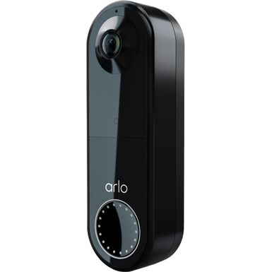 image of Arlo - Essential Wi-Fi Smart Video Doorbell - Wired or Battery Operated - Black with sku:bb21657268-6438207-bestbuy-arlo