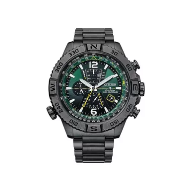 image of Citizen - Mens Promaster Navihawk A-T Eco-Drive Gray IP Watch Green Dial with sku:at8227-56x-powersales